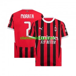 Camisola AC Milan UCL Font MORATA 7 Homem Equipamento Primeiro 2024-2025 Manga Curta